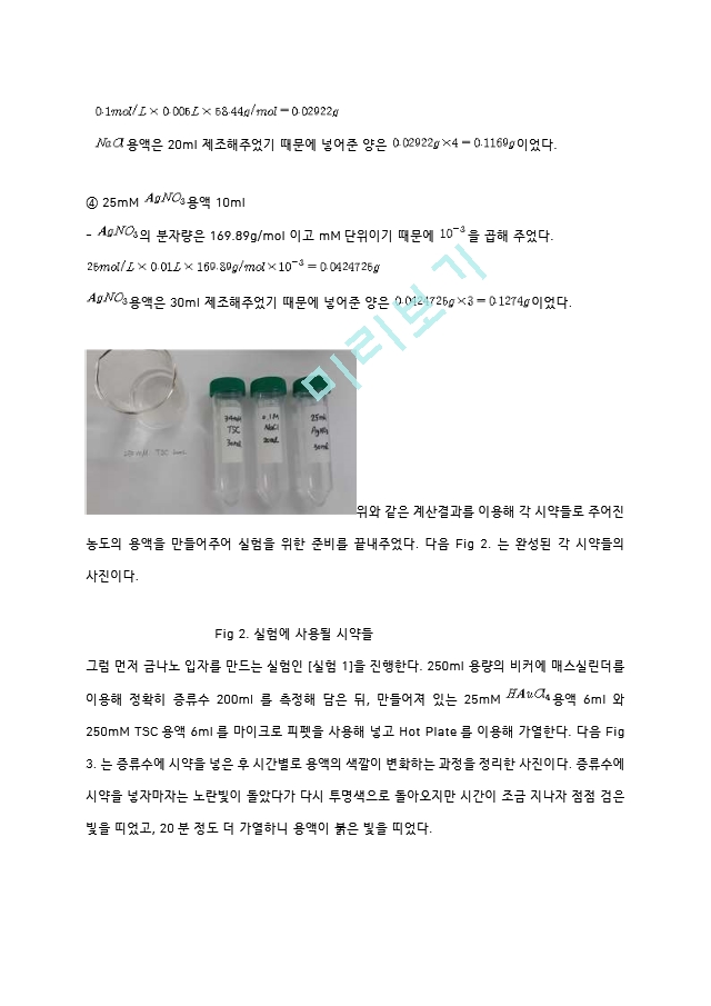 금나노와 은나노 입자의 합성 실험 결과레포트 [A＋].hwp